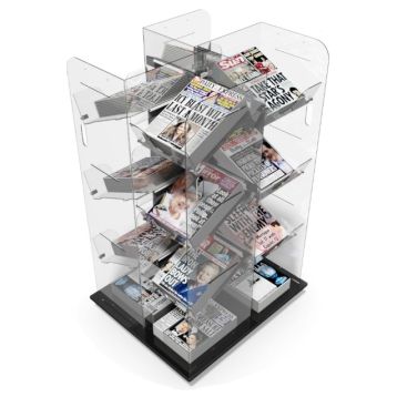 Mobile 16 Title Acrylic Newspaper Display Stand