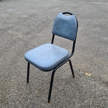 Used Grey Faux Leather Padded Chairs (H)