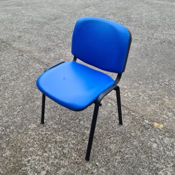 Used Blue Faux Leather Padded Chairs (L)