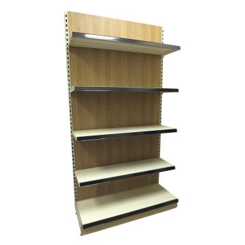 Wall Shelving : 1250mm Wood Finished Back with Shelves 1 x Single Bay