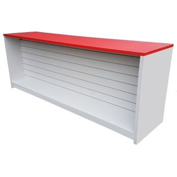 Red & Light Grey Slatwall Counter (SFSC14)