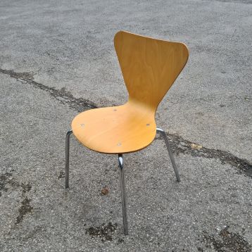Used Wood Chair With Chrome Legs