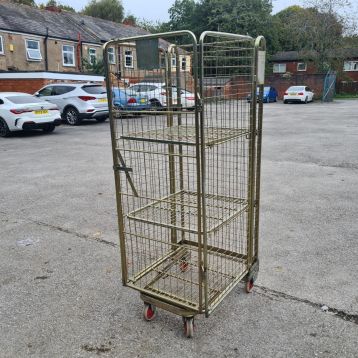 Used 4 Sided Warehouse Roll Cage Stock Trolley