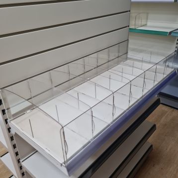 Used Perspex Compartments For Shelves 370mm x 1000mm (B)