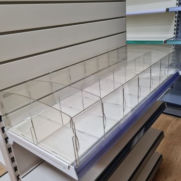 Used Perspex Compartments For Shelves 370mm x 1000mm (A)