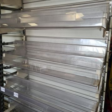 Used 3 Tier Acrylic Display For Twin Slot Uprights 425mm x 1000mm