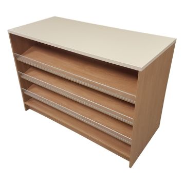 Oak Confectionary Counter With Cream Laminate Top