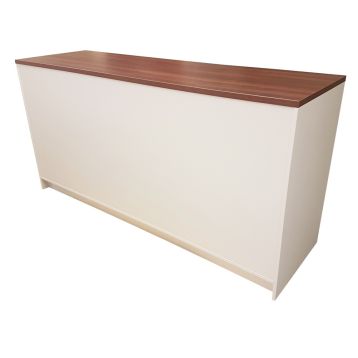 Solid Counter in White Finish with Walnut Top (SFSC37)