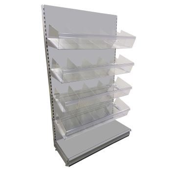 Wall Shelving Silver : 1000mm Perspex Crisp Shelving Starter Unit