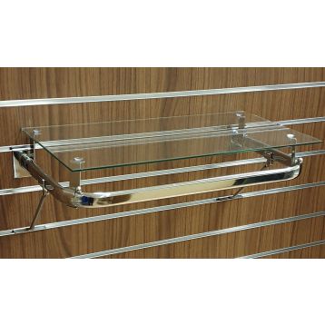 Slatwall D Rail With Glass Shelf & Supports