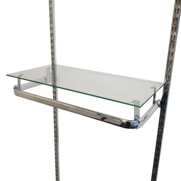 D SHAPE RAIL WITH GLASS SHELF - TWINSLOT 