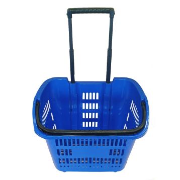 Blue Plastic Shopping Trolley - Genslide