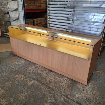 Used 2500mm Half Vision Glass Counter With Lights