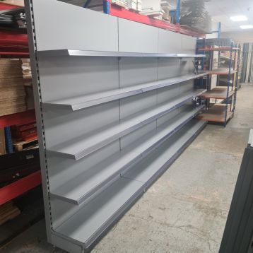 Used 4 x 1250mm Silver Wall Shelving 