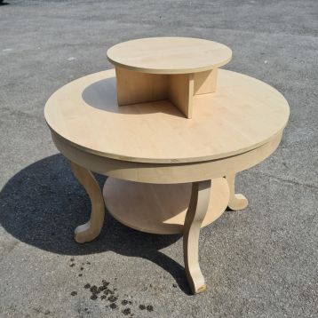 Used Wood Round Display Table