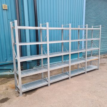 Used Galvanised Storage Racking (4 x Running Bays) 430mm Deep (A)