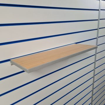 Used Slatwall Wood Display Shelves - 220mm Deep