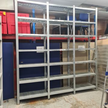 Used Galvanised Storage Racking (3 x Running Bays) 425mm Deep (F)