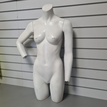 Used White Female Half Body Form Mannequin (A7)