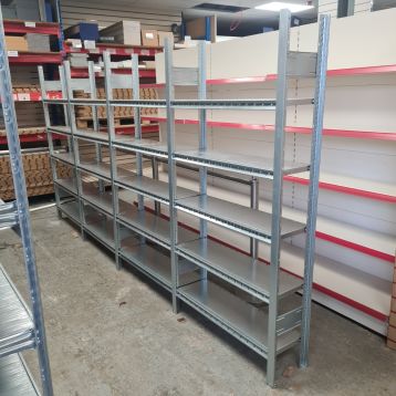 Used Steel Storage Racking (4 x Running Bays) 300mm Deep (D1)