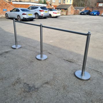 Used Stainless Steel Barrier Posts - Run of 2