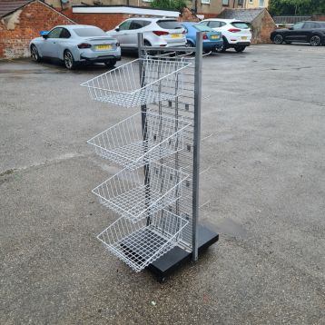 Used Basket & Hook Display Stand on Wheels