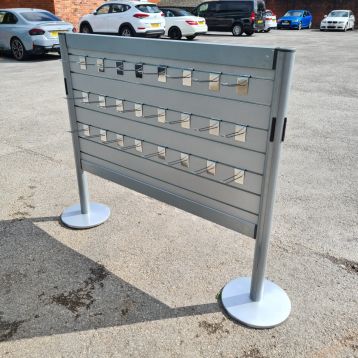 Used Double Sided Slatwall Queuing Barrier