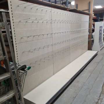 Used 4 x 1250mm Jura Wall / Peg Shelving Units