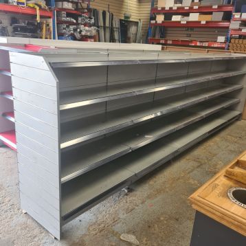 Used 5 x 1000mm Amx-35 Silver Grey Low Wall Shelving Bays