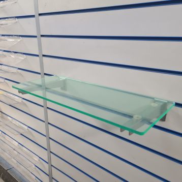 Used Perspex Display Shelves & Slatwall Brackets - 240mm x 595mm