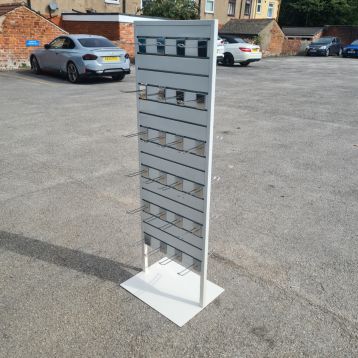 Used Double Sided Metal Slatwall Display Stand