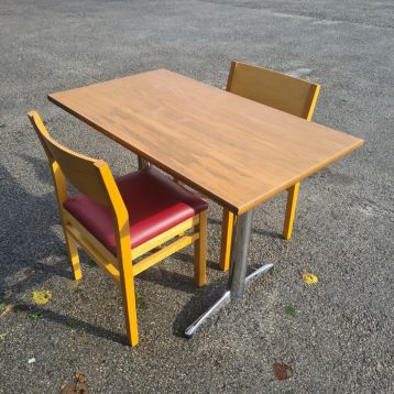 Used Wooden Table & 2 x Chairs Set