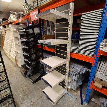 USED 400mm WALL SHELVING UNIT WITH SLATWALL TO REAR