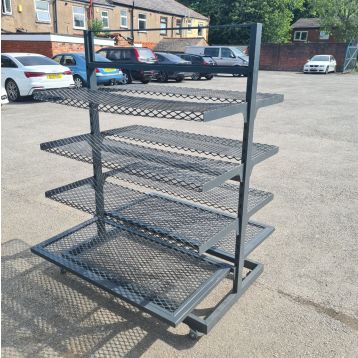  USED DOUBLE SIDED UNIT WITH MESH SHELVES (A)