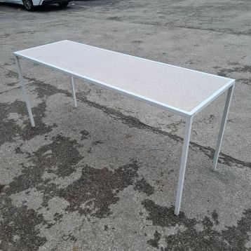 Used White Display Table With Fabric Top