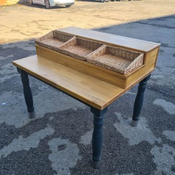 Used 3 Tier Display Table with 3 x Wicker Baskets