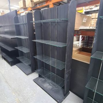 Used Black Floorstanding Glass Shelf Display Unit