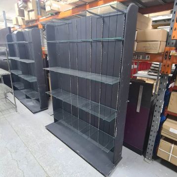 Used Black Floorstanding Glass Shelf Display Unit