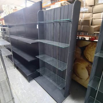 Used Black Floorstanding Glass Shelf Display Unit