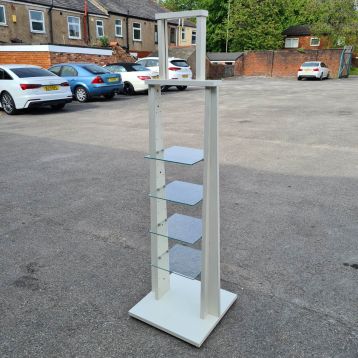 Used Display Stand With Glass Shelves