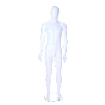 Male Mannequin Matt White Egg Head with Ears