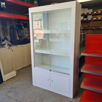 Used Glass Display Cabinet With Sliding Doors
