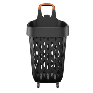 GenEvolution Plastic Shopping Basket With Wheels 73L