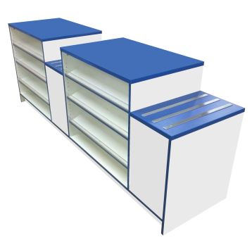 Convenience Store Counter With Blue Laminate Top (SFSC5)