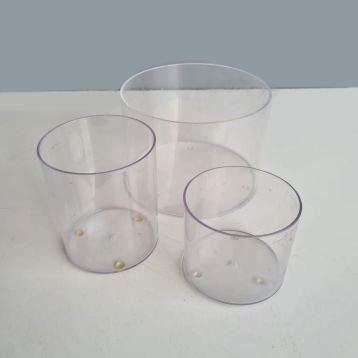 Used Clear Acrylic Display Cylinders - Set of 3