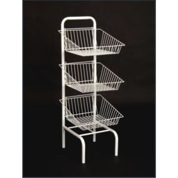 3 TIER BASKET DISPLAY STAND