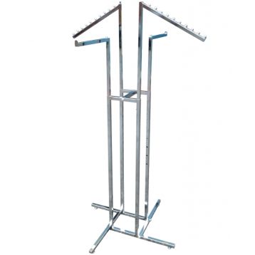 ADJUSTABLE CHROME 4 WAY MIXED ARM GARMENT RAIL