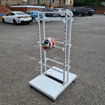 Used White Double Sided Football Display Stand