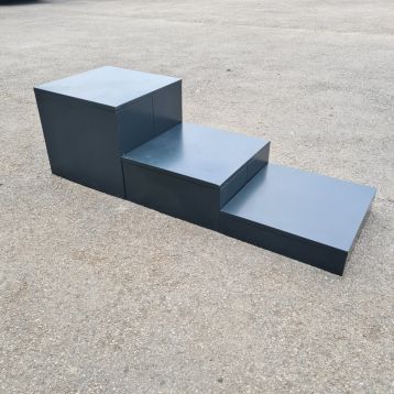 Used Set of 3 Metal Display Plinths
