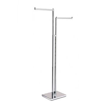 ADJUSTABLE CHROME  STRAIGHT 2 ARM GARMENT RAIL